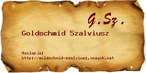 Goldschmid Szalviusz névjegykártya